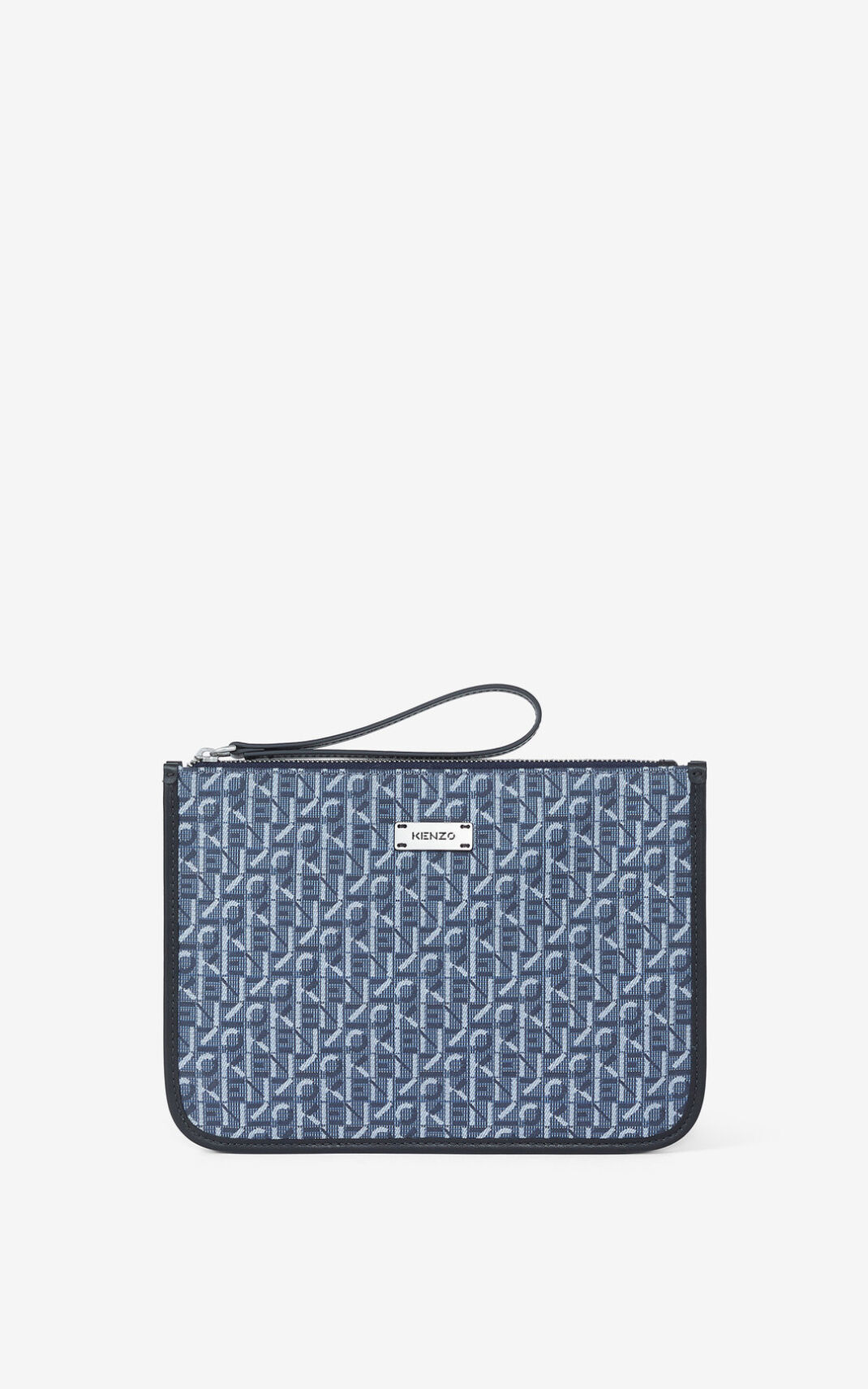 Kenzo Jacquard Courier Clutch Mujer Azul Marino Azules | 4058312-XB